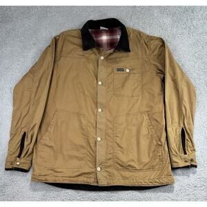 Columbia Rugged Ridge Jacket Flannel Lined Shirt Corduroy Collar Men's Size XL